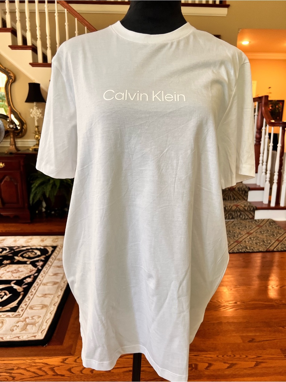 Calvin Klein White Crewneck Logo Tee